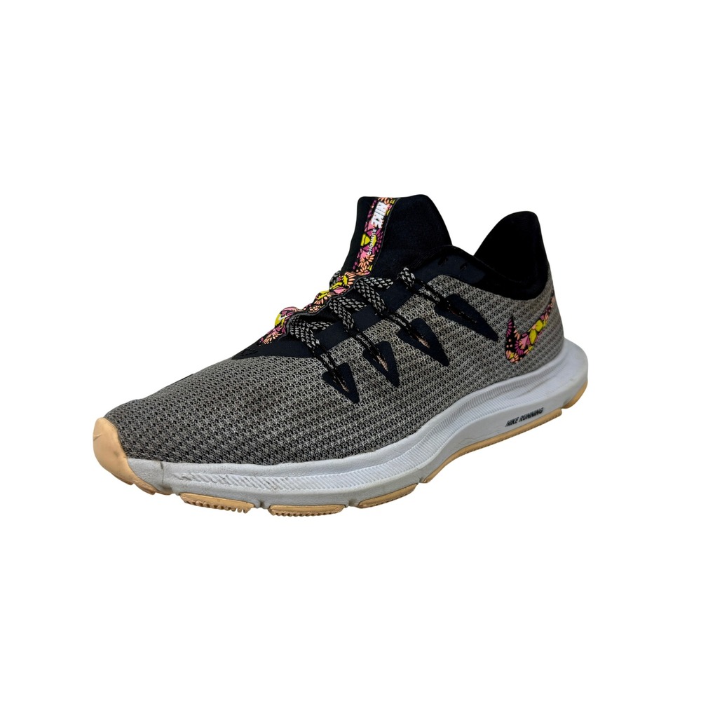 Nike Quest 2 Floral Swoosh Grey Black Running Shoes BQ9267-100 Womens 7.5